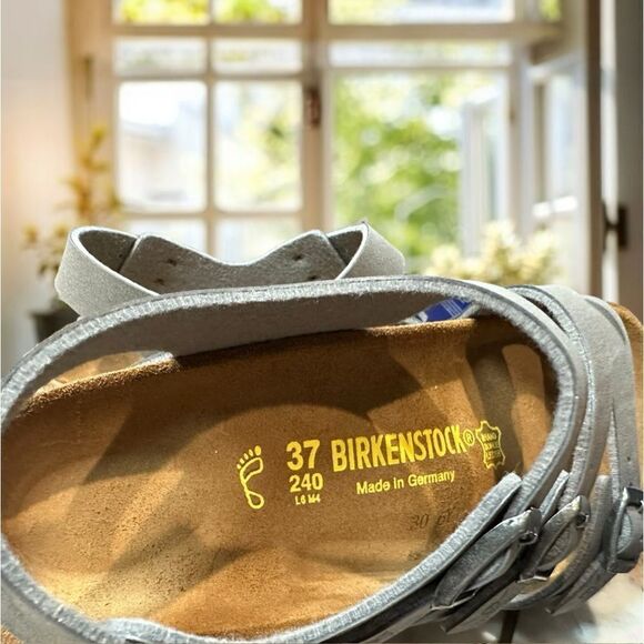 🆕🔥 NWT KIDS BIRKENSTOCK SANDALS Dark Skull Gray Regular Fit Size 37 US 4 - Picture 12 of 16